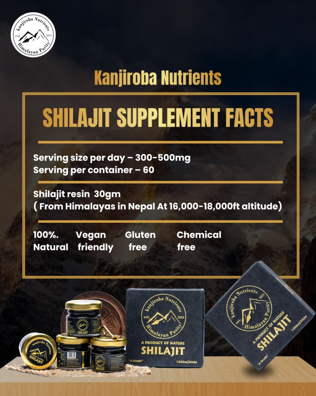 Pure Himalayan Shilajit - 85+ Minerals, 75%+ Fulvic Acid- 30 gram per pack